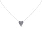 .46ct G SI 14K White Gold Blue Sapphire Heart Pendant 16+2" Ext Long