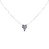 <span style="color:purple">SPECIAL!</span> .46ct G SI 14K White Gold Blue Sapphire Heart Pendant 16+2" Ext Long