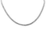 <span style="color:purple">SPECIAL!</span>3.48ct G SI 14K White Gold Round & Baguette Diamond Necklace 18" Long