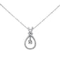 <span style="color:purple">SPECIAL!</span>.36ct G SI 14K White Gold Diamond Pendant Necklace 0.75" Long