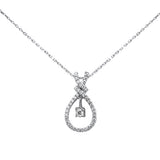 .36ct G SI 14K White Gold Diamond Pendant Necklace 0.75" Long