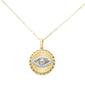 .10ct G SI 14K Yellow Gold Diamond Round Pendant Necklace 18" Long Chain