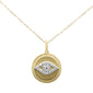 <span style="color:purple">SPECIAL!</span>.12ct G SI 14K Yellow Gold Diamond Round Pendant Necklace 18" Long Chain