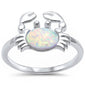 <span>CLOSEOUT! </span>White Opal Crab .925 Sterling Silver Ring Sizes 7-8, 10