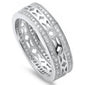 <span>CLOSEOUT!</span> New Design Micro Pave CZ Fashion Engagement Band .925 Sterling Silver Ring