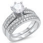 <span>CLOSEOUT! </span>1.50Ct White Cz Heavy Bridal Set .925 Sterling Silver Ring Sizes 5-11