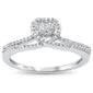 .16ct 14kt White Gold Heart Princess Promise Diamond Ring Size 6.5