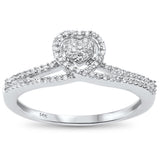 .16ct 14kt White Gold Heart Princess Promise Diamond Ring Size 6.5