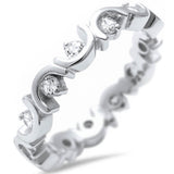 <span>CLOSEOUT!</span> New Fancy Style Cz Band .925 Sterling Silver Ring