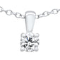 .15ct G SI 14K White Gold Diamond Solitaire Pendant Necklace 18" Long