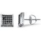 8MM Micro Pave Square CZ .925 Sterling Silver Stud Earring Colors Available!