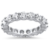 <span>CLOSEOUT! </span>Round Cubic Zirconia .925 Sterling Silver Eternity Band Ring Sizes 5-10