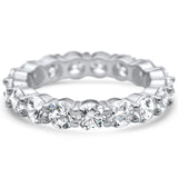 <span>CLOSEOUT! </span>Round Cubic Zirconia .925 Sterling Silver Eternity Band Ring Sizes 5-10