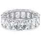 Radiant Cut Cubic Zirconia .925 Sterling Silver Eternity Band Ring Sizes 5-8