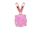 Rose Gold Plated Round Pink Opal .925 Sterling Silver Pendant