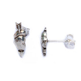 Cross through Heart .925 Sterling Silver Earrings