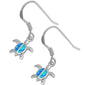 Blue Opal Turtle .925 Sterling Silver Earrings