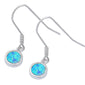 Dangle Style Blue Opal .925 Sterling Silver Earrings