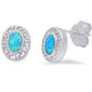 Blue Opal Stud .925 Sterling Silver Earrings