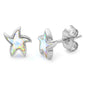 White Opal Starfish .925 Sterling Silver Earrings