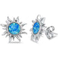 Blue Opal Sun .925 Sterling Silver Earrings
