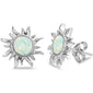 White Opal Sun .925 Sterling Silver Earrings
