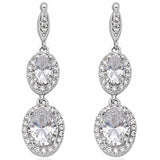 Cubic Zirconia .925 Sterling Silver Dangle Earrings