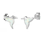 White Opal Humming Bird .925 Sterling Silver Earrings