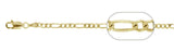 080-3MM Yellow Gold Plated Figaro Chain .925  Solid Sterling Silver Available in 7"-30"  inches NEW