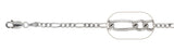 080 3MM Figaro Chain .925  Solid Sterling Silver Size 30"