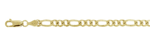 120-5MM Yellow Gold Plated Figaro Chain .925  Solid Sterling Silver Available in 7"-30" inches