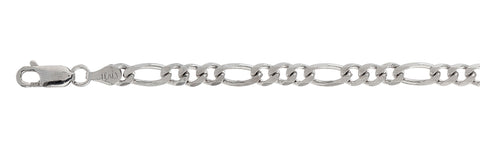 120 5MM Figaro Chain .925  Solid Sterling Silver Size 30"
