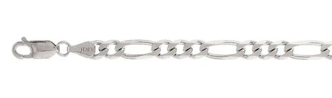 150 6MM Figaro Chain .925  Solid Sterling Silver Size 30"