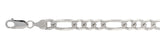 180 7MM Figaro Chain .925  Solid Sterling Silver Size 34"