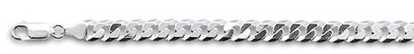 160-7MM Flat Curb Chain .925 Solid Sterling Silver Sizes 8-22" NEW