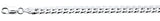 100-4MM Flat Pave Curb Chain .925 Solid Sterling Silver Available in 8"- 30" inches NEW