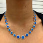Blue Opal .925 Sterling Silver Necklace 16" + 1.5" Ext