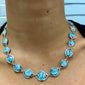 Natural Larimar .925 Sterling Silver Necklace 16" + 1.5" Ext
