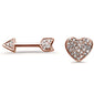 .07ct 14k Rose Gold Heart & Arrow Stud Diamond Earrings