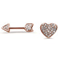 <span>DIAMOND  CLOSEOUT! </span>.07ct 14k Rose Gold Heart & Arrow Stud Diamond Earrings