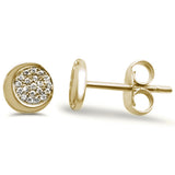 <span>¡LIQUIDACIÓN DE DIAMANTES! </span>Pendientes de diamante en oro amarillo de 14k y luna creciente celestial de 0,05 ct