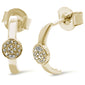 .05ct 14k Yellow Gold J Hoop Pave Diamond Earrings