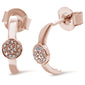 .05ct 14k Rose Gold J Hoop Pave Diamond Earrings