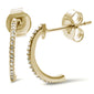 .09ct 14k Yellow Gold J Hoop Cute Diamond Earrings