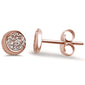 .06ct 14k Rose Gold Crescent Moon Celestial Diamond Earrings