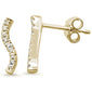 .11ct 14k Yellow Gold Modern Wavy Line Diamond Earrings