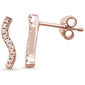 .11ct 14k Rose Gold Modern Wavy Line Diamond Earrings