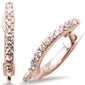 .12ct 14k Rose Gold Cute Diamond Hoop Earrings