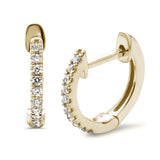 <span>DIAMOND CLOSEOUT! </span>.12ct 14k Yellow Gold Diamond Hoop Huggie Earrings