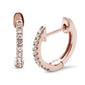 .12ct 14k Rose Gold Diamond Hoop Huggie Earrings